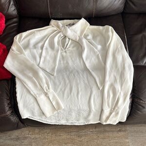 H&M Cream Blouse with Tie Neck